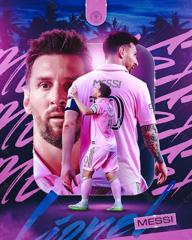 Futebol lionel messi miami feed psd