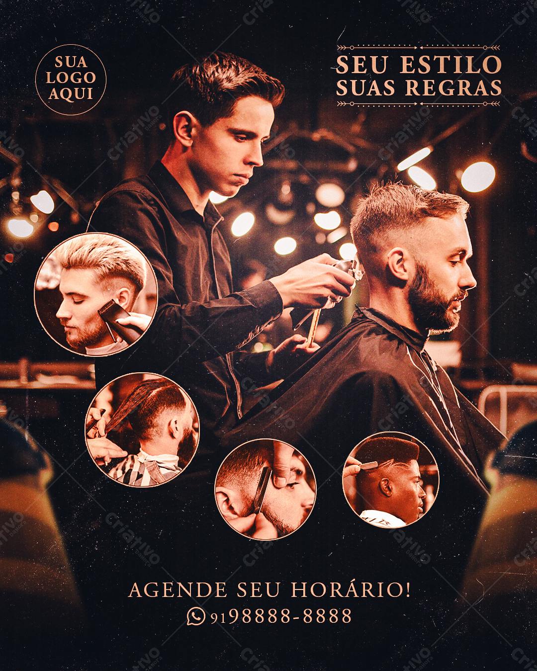 Flyer para Barbearia PSD Editável