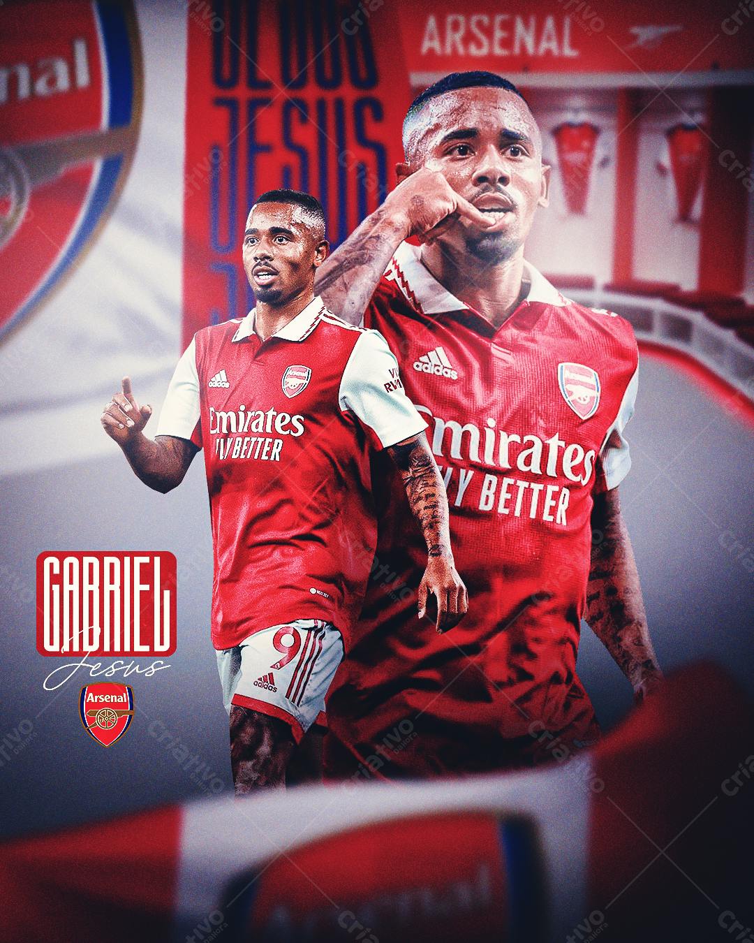 Arte do Gabriel Jesus PSD Editável