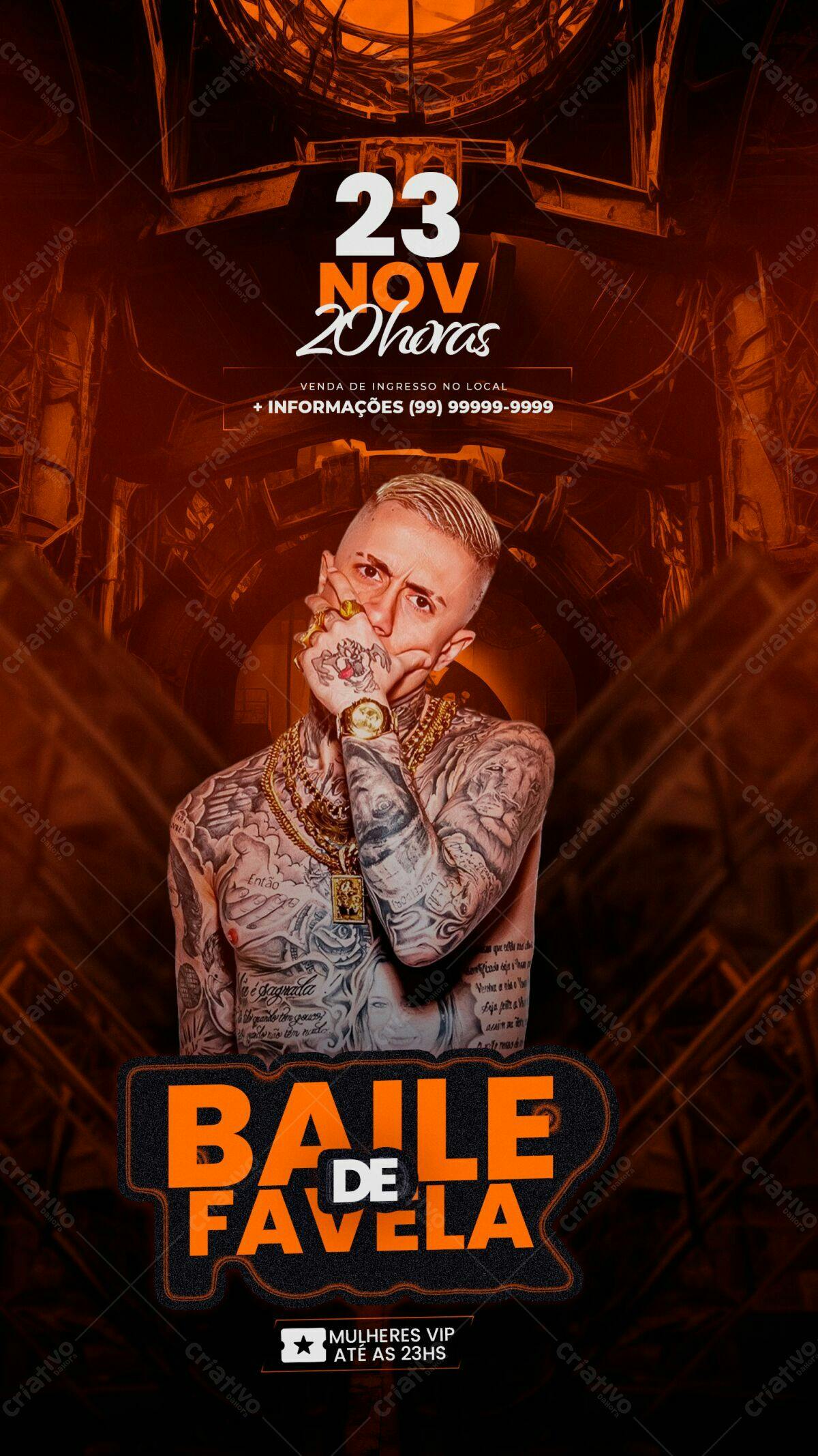 Flyer Baile de Favela PSD Editável