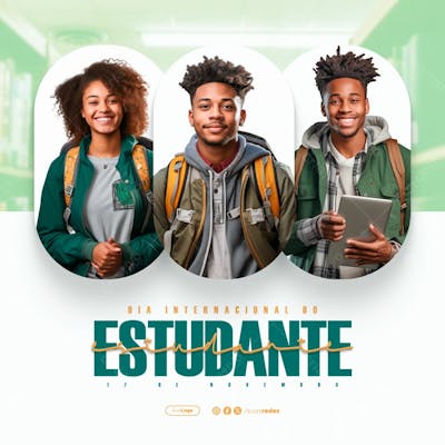 Dia Nacional Do Estudante Social Media Psd Editável 17 De Novembro