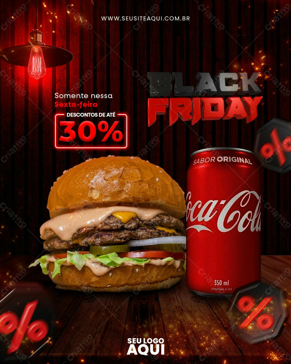 Flyer Black Friday Lanchonete PSD Editável