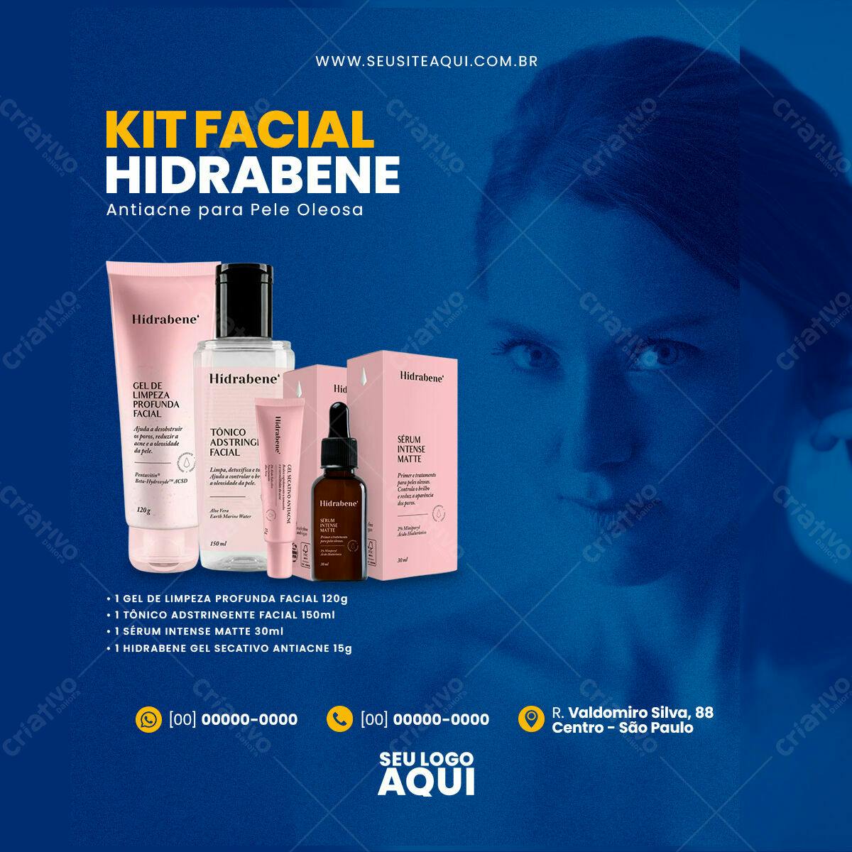 Kit Facial Hidrabene PSD Editável