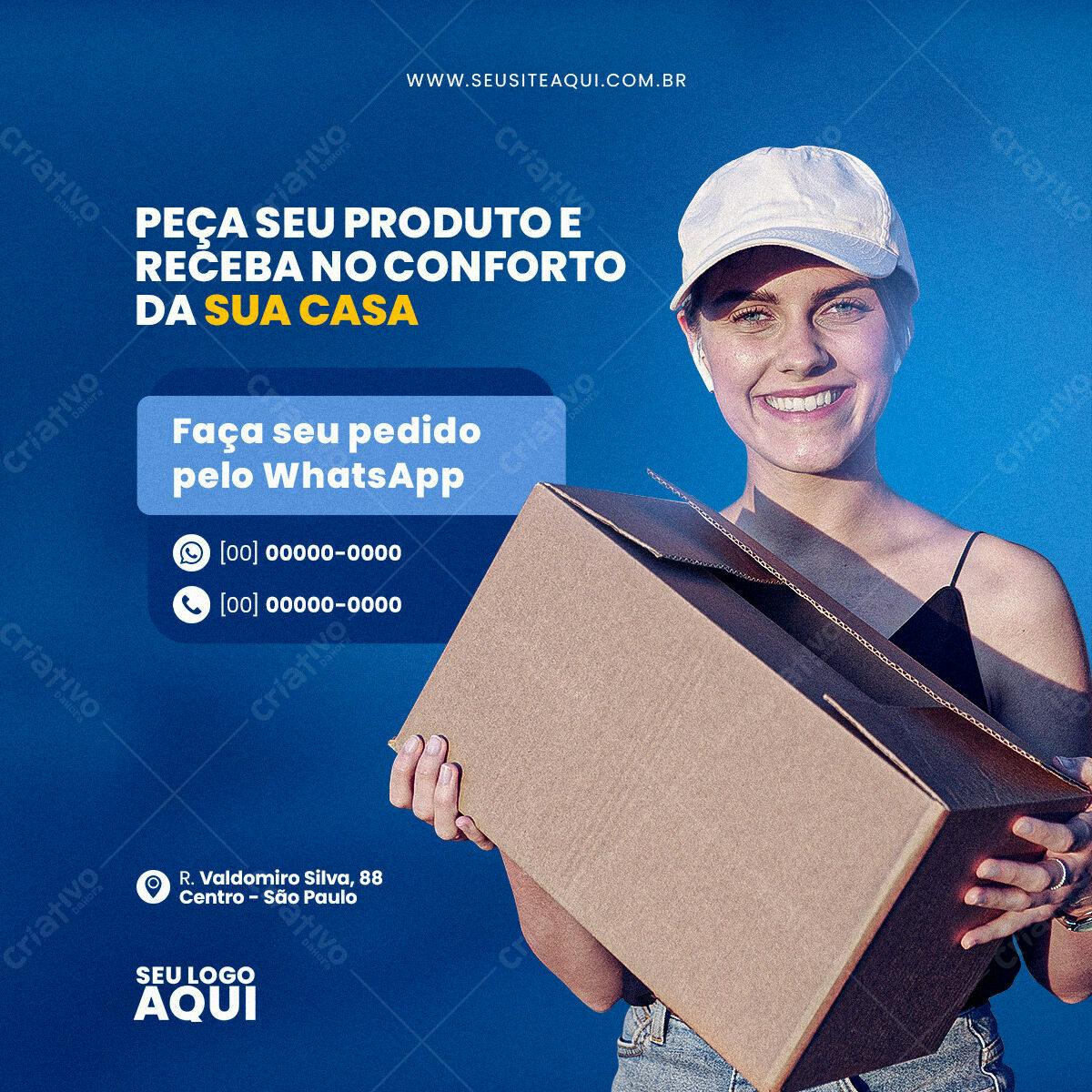 Postagem para Redes Sociais Delivery PSD Editável