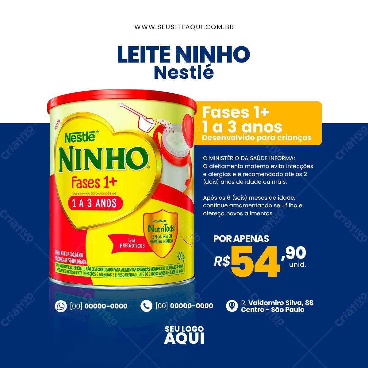 Flyer Leite Ninho Nestlé Fases 1+ PSD Editável