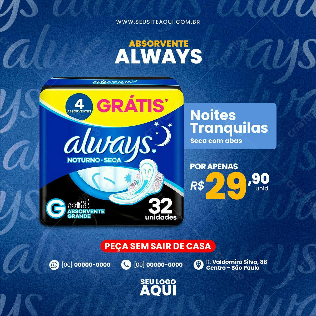Flyer Always Noites Tranquilas PSD Editável
