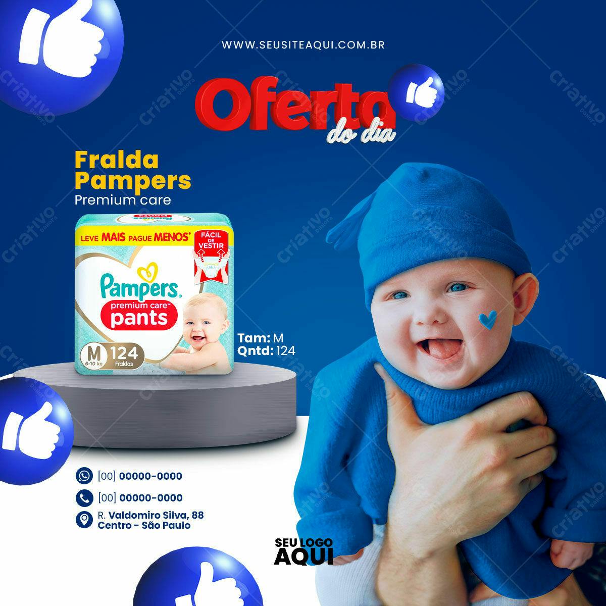 Flyer Promoção Fraldas Pampers PSD Editável