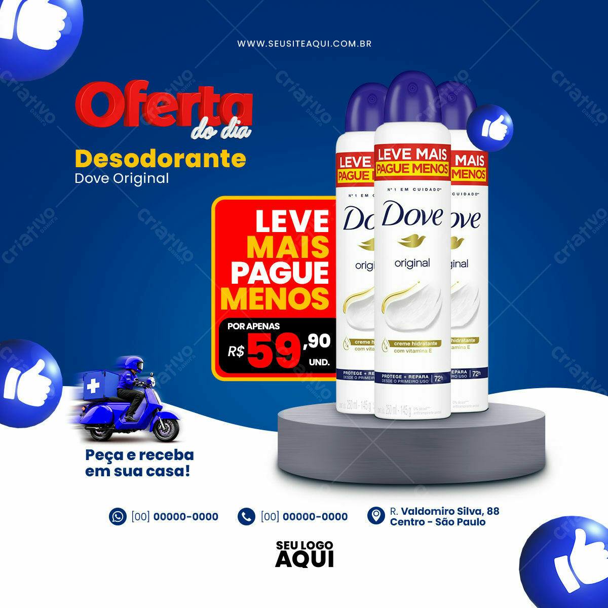 Flyer Oferta Desodorante Dove PSD Editável