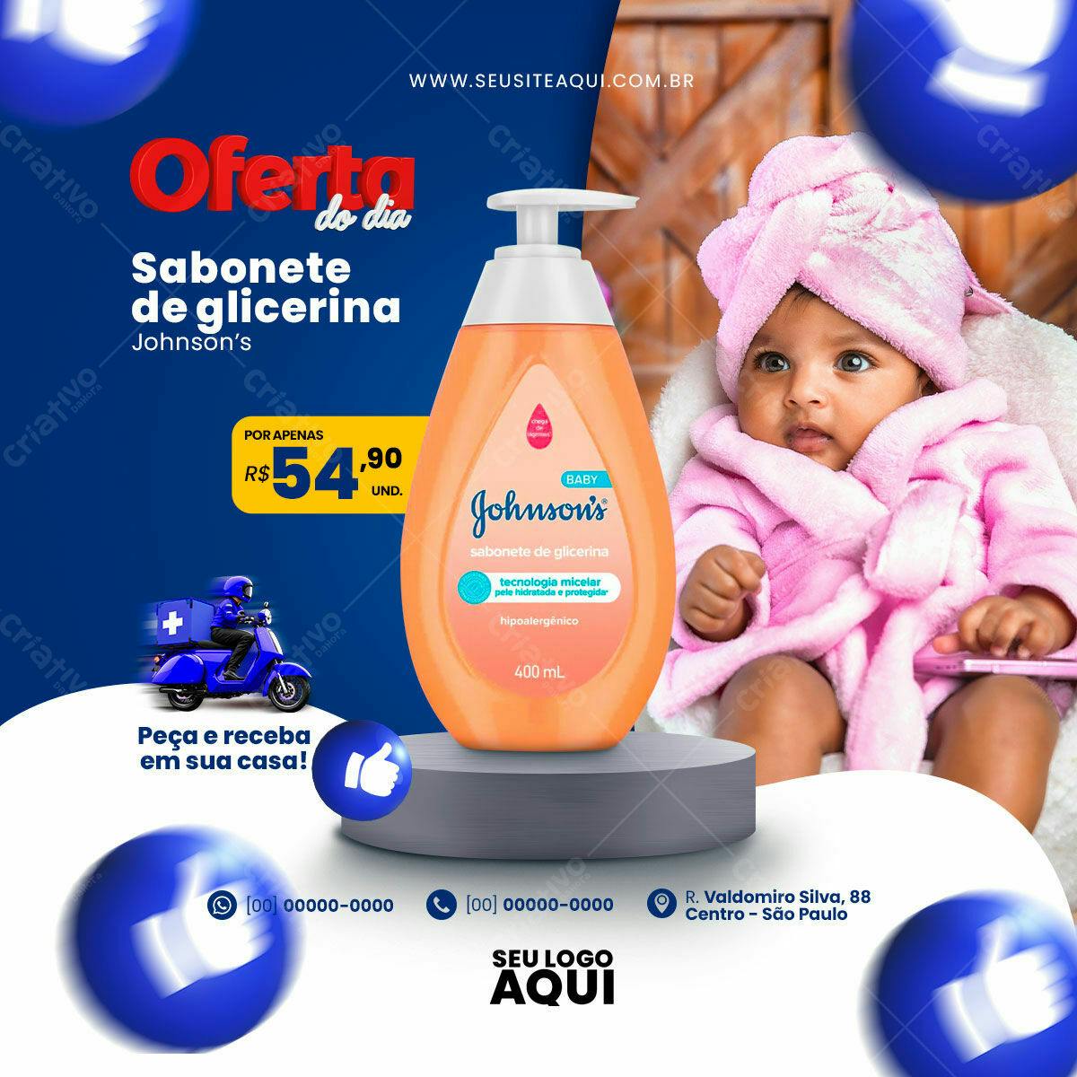 Banner Oferta Sabonete Johnson's PSD Editável