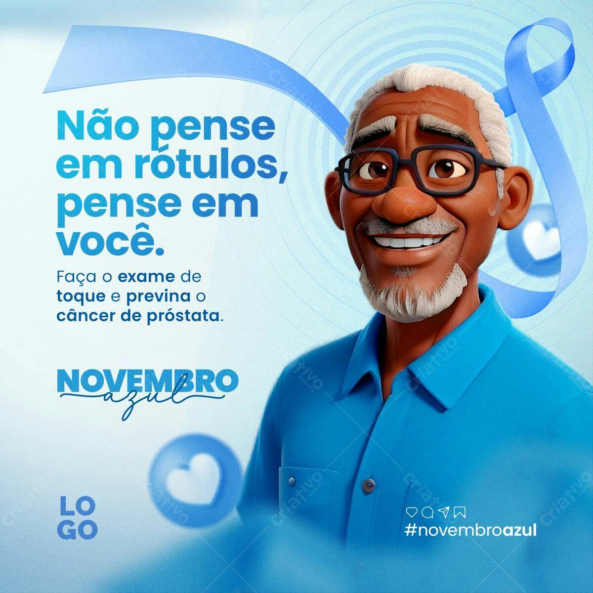 Postagem Novembro Azul PSD Editável