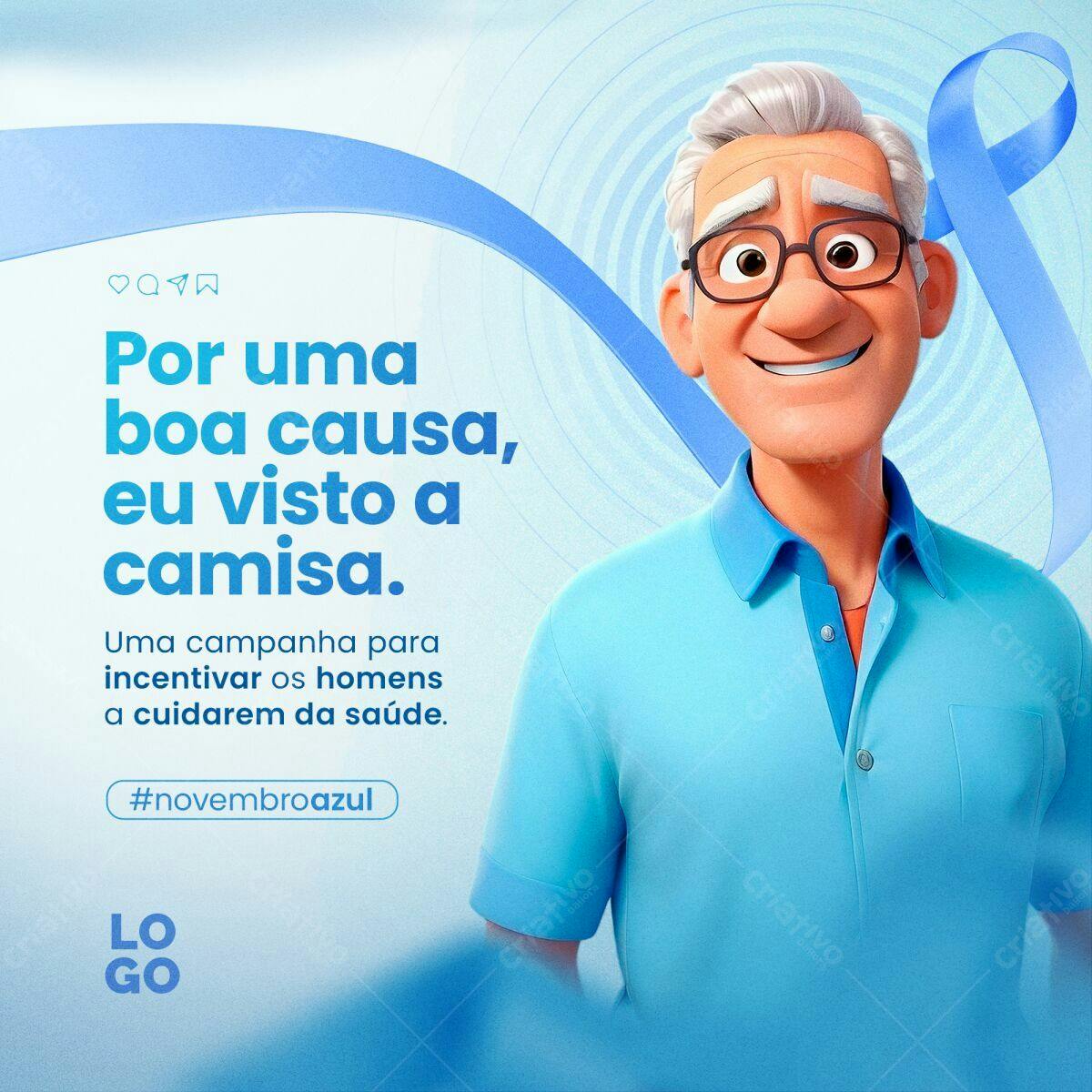 PSD Camiseta Novembro Azul PSD Editável