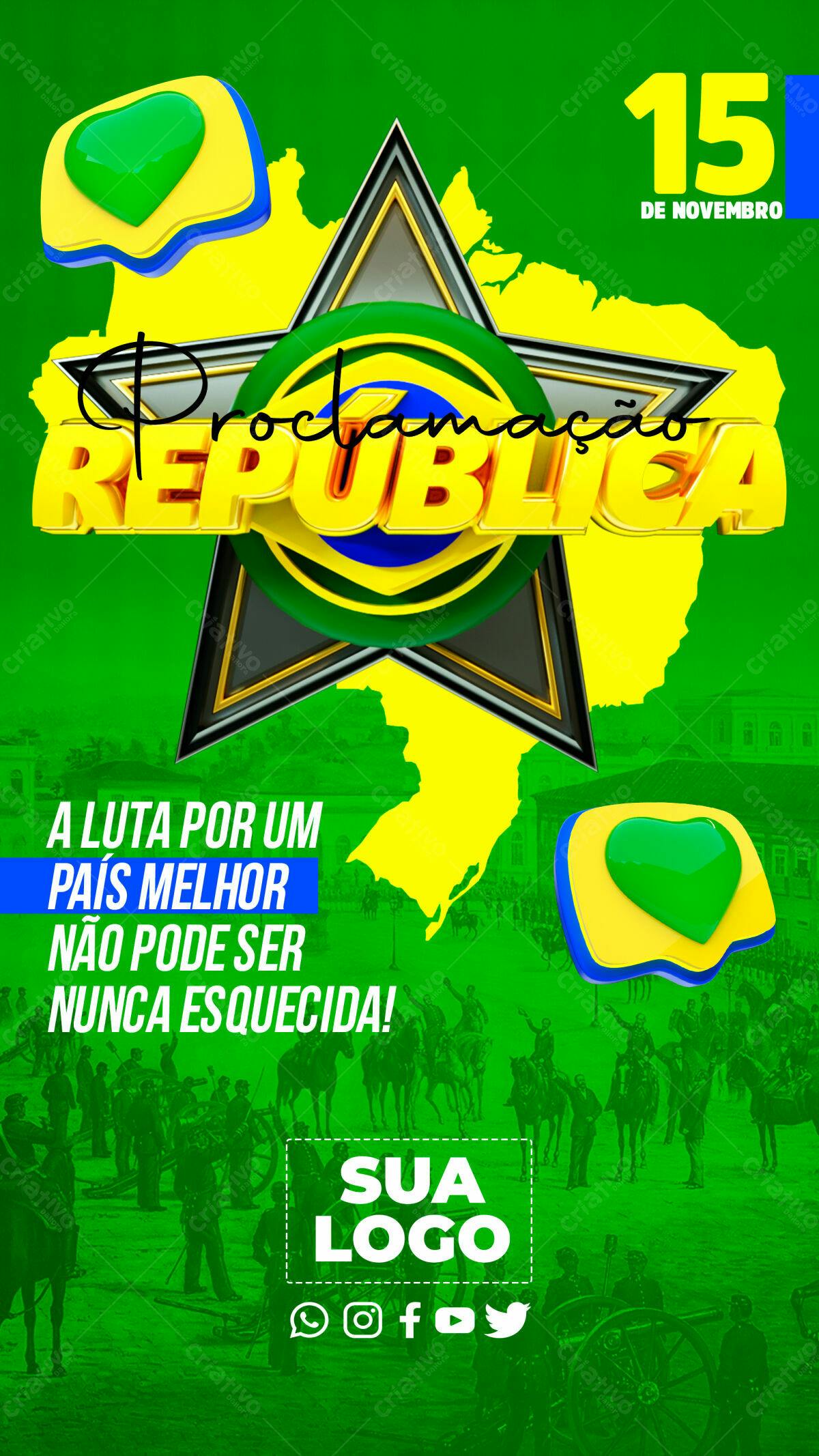 Flyer Proclamação da República PSD Editável