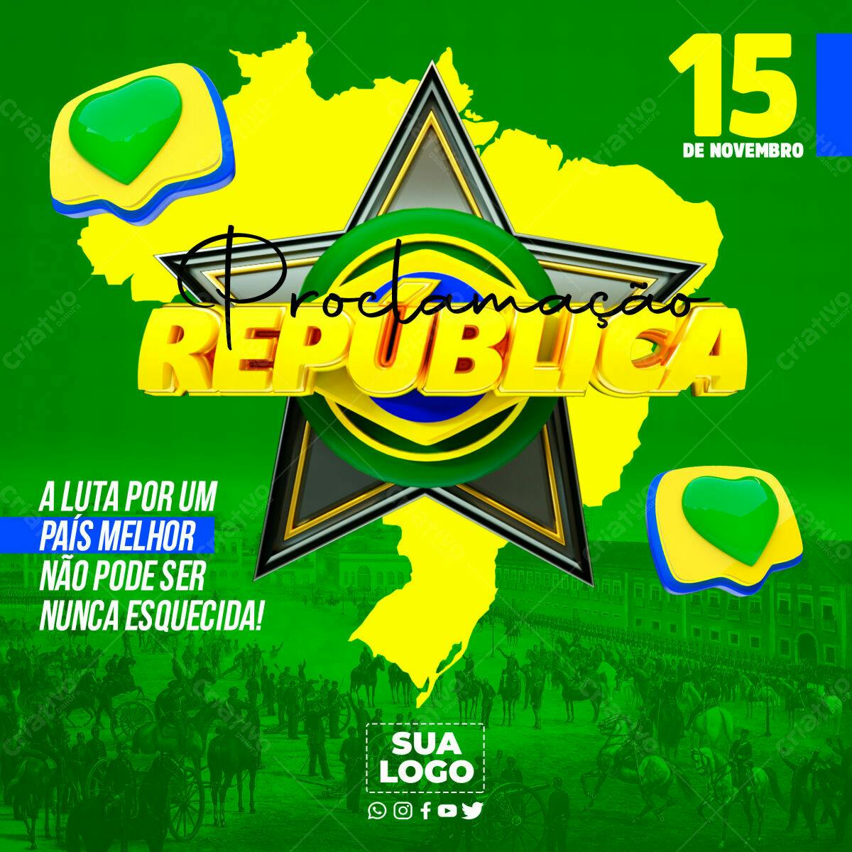 Flyer Proclamação da República PSD Editável