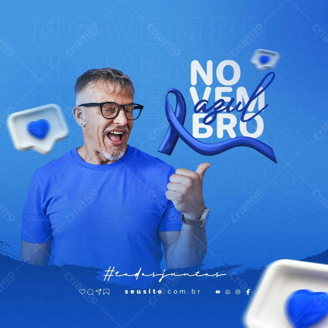 Flyer Novembro Azul PSD Editável