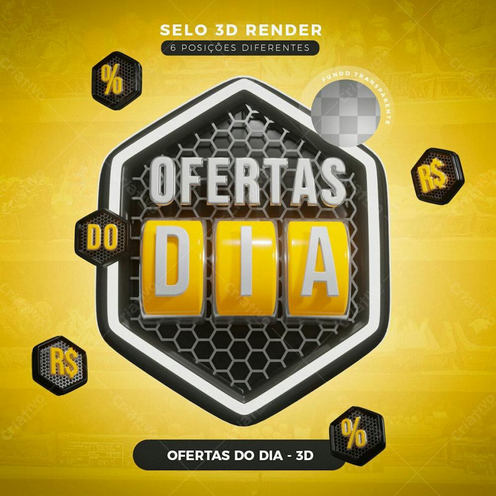 Selo 3D   Ofertas Do Dia  Oferta Do Dia Selo 3D Render Para Composição Psd Editável