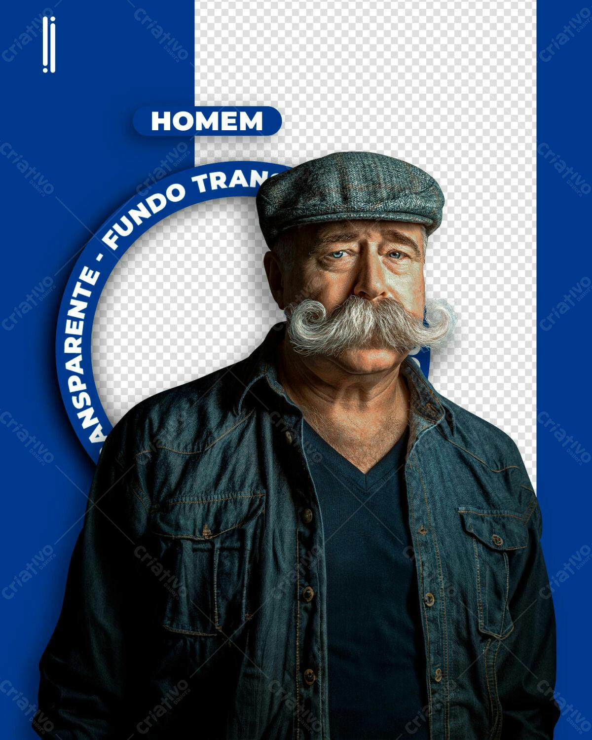 Postagem Homem com Bigode PSD Editável