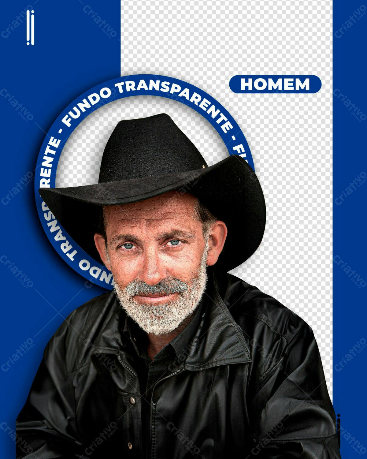 PSD Retrato Masculino com Chapéu Cowboy PSD Editável