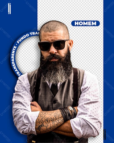 PSD para Foto de Perfil Masculina Editável