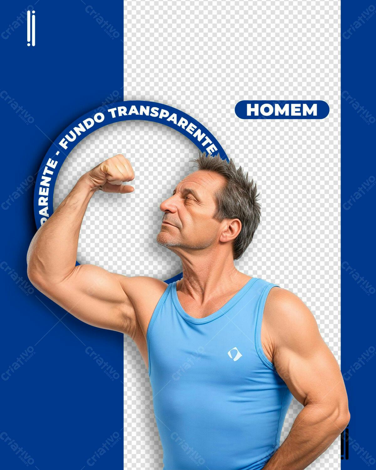 Modelo de Postagem para Redes Sociais com Homem Forte PSD Editável