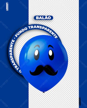 Imagem de um balão azul | novembro azul | imagem sem fundo