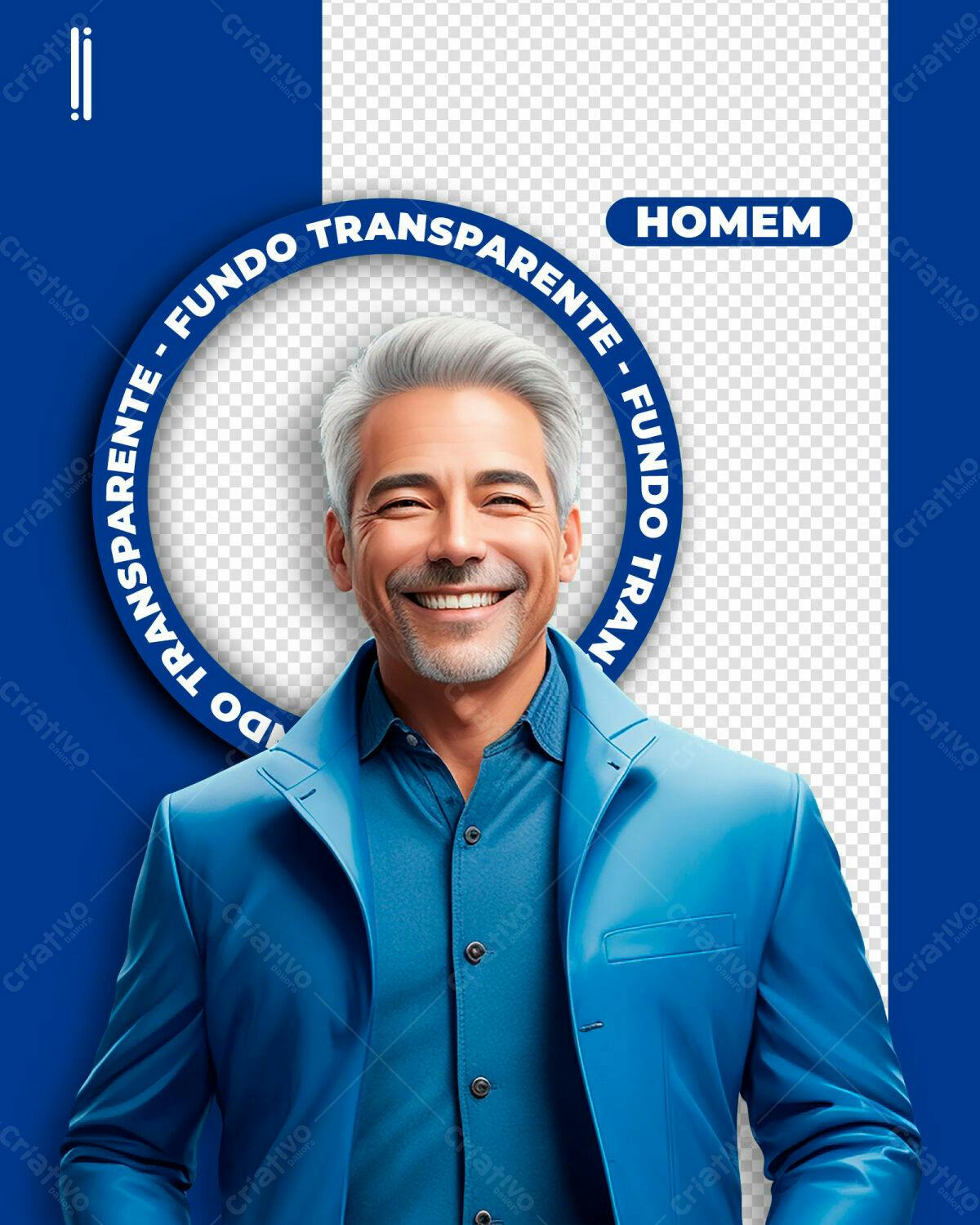 PSD para Avatar Masculino com Blazer Azul PSD Editável