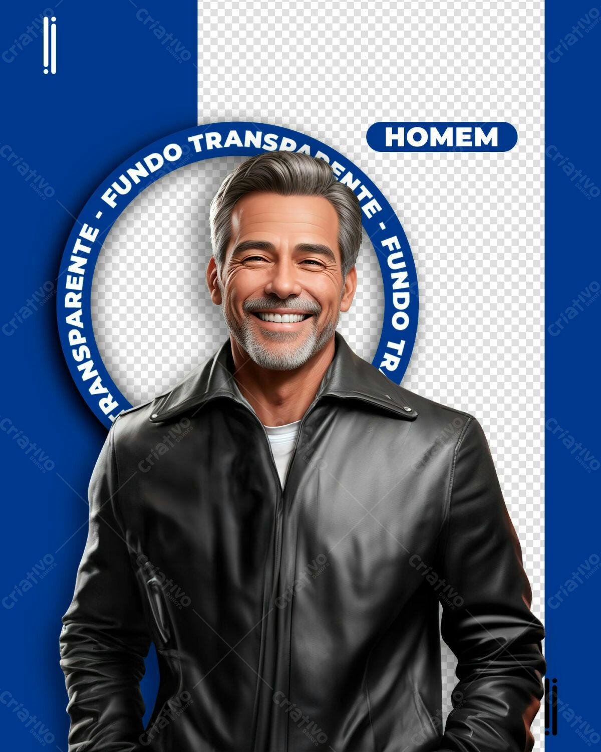 Moldura PSD para Fotos de Homens com Jaqueta de Couro