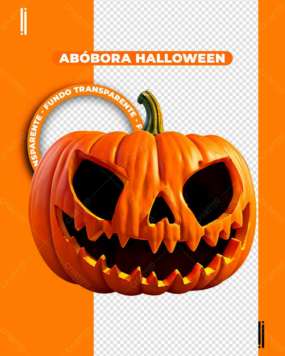 ABÓBORA HALLOWEEN | IMAGEM SEM FUNDO 3D