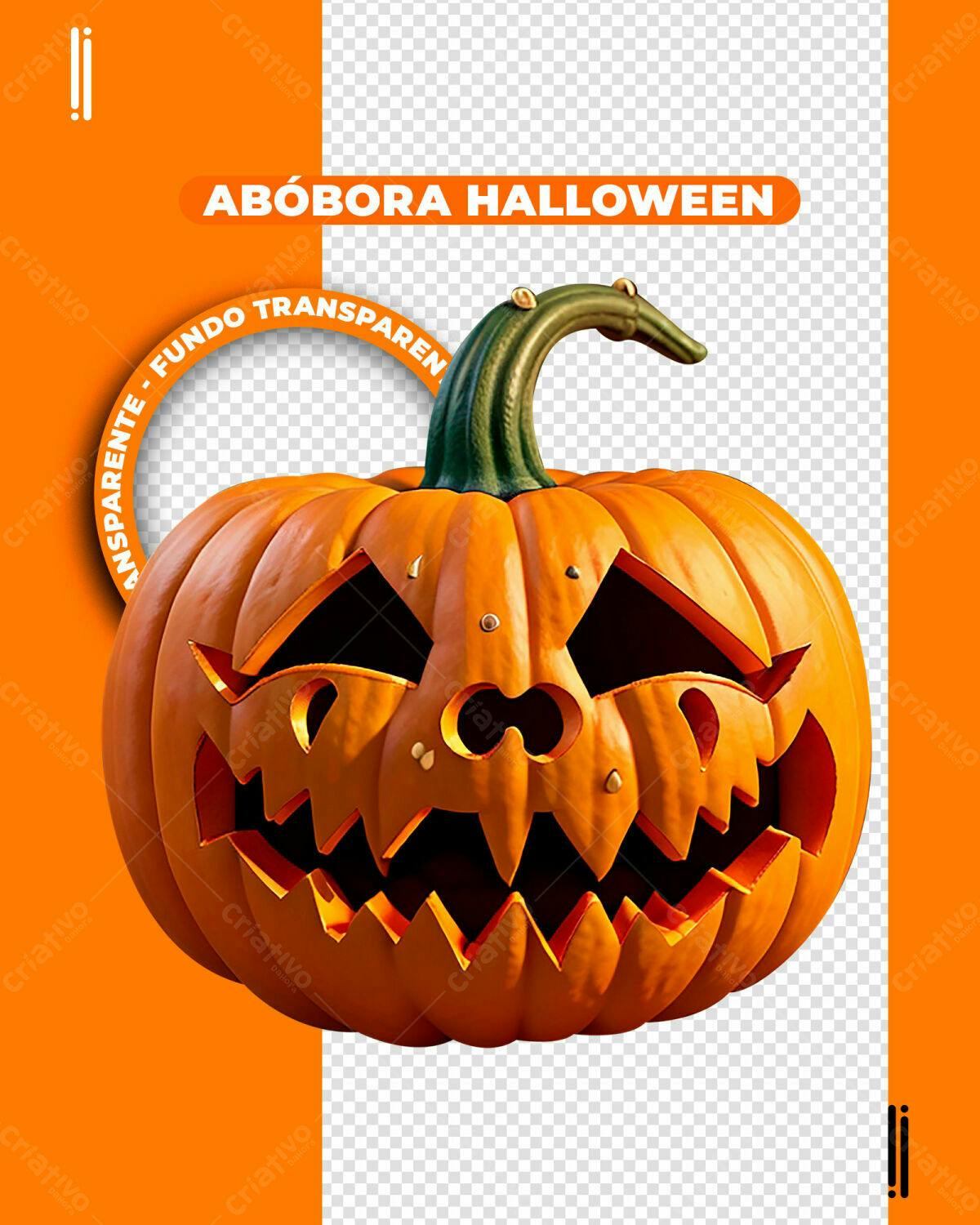 PSD Abóbora de Halloween para Posts de Redes Sociais Editável