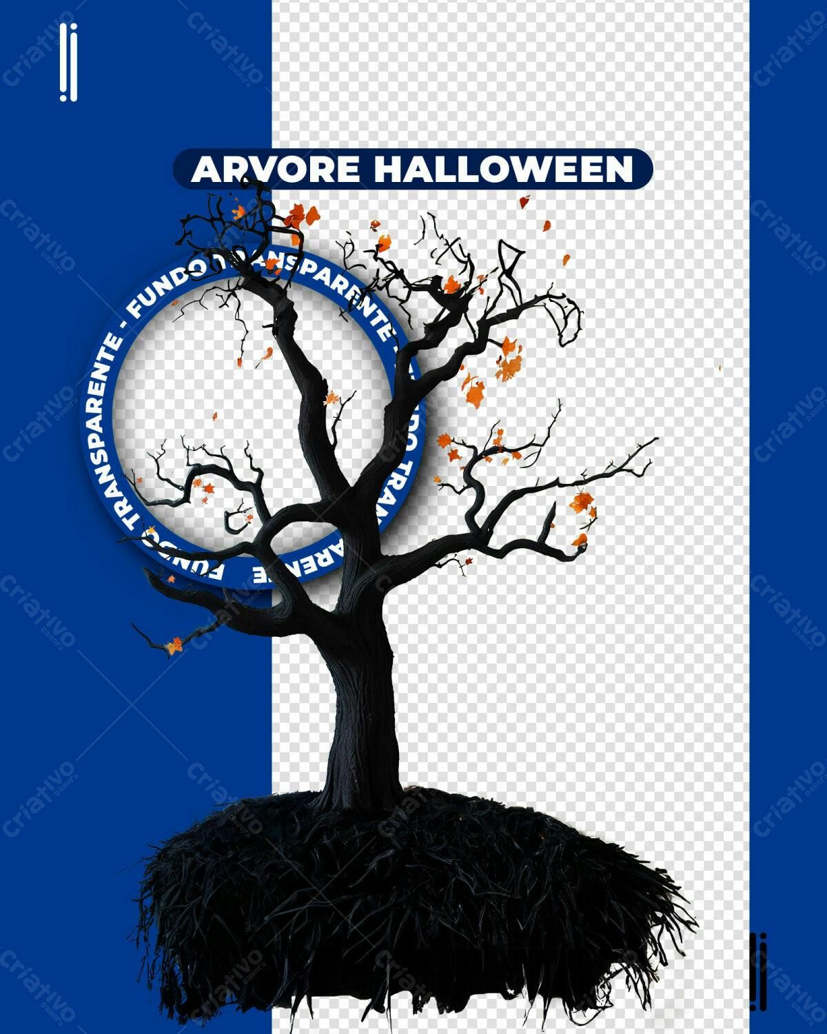Post para Halloween com Árvore PSD Editável