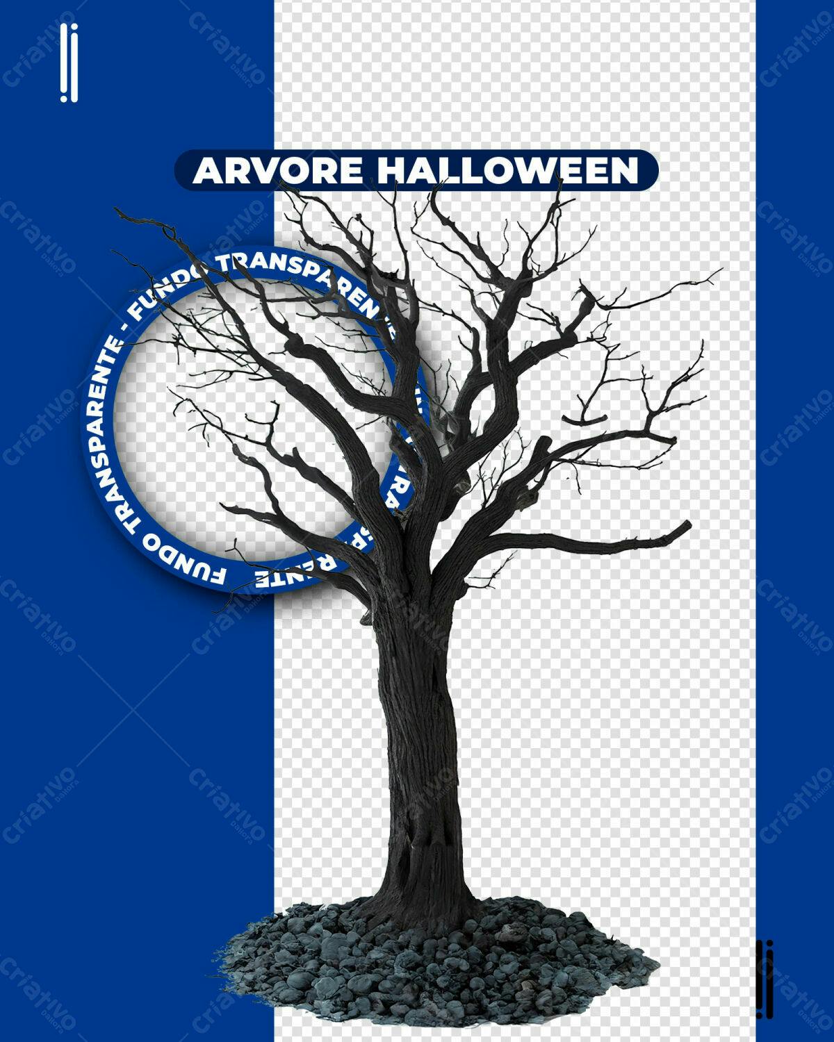 Recurso Árvore Halloween PSD Editável