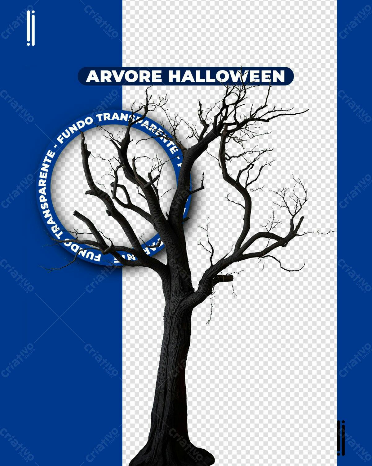 Post para Halloween com Árvore PSD Editável