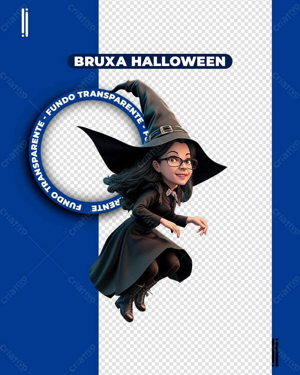 BRUXA HALLOWEEN | IMAGEM SEM FUNDO 3D