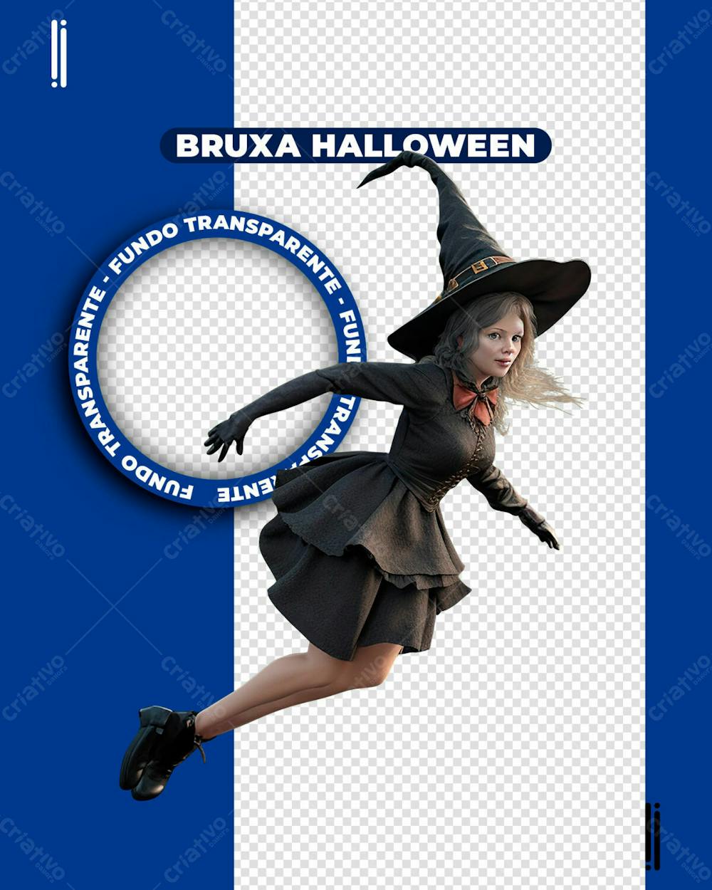 BRUXA HALLOWEEN | IMAGEM SEM FUNDO 3D