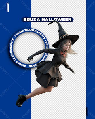 Bruxa halloween | imagem sem fundo 3d