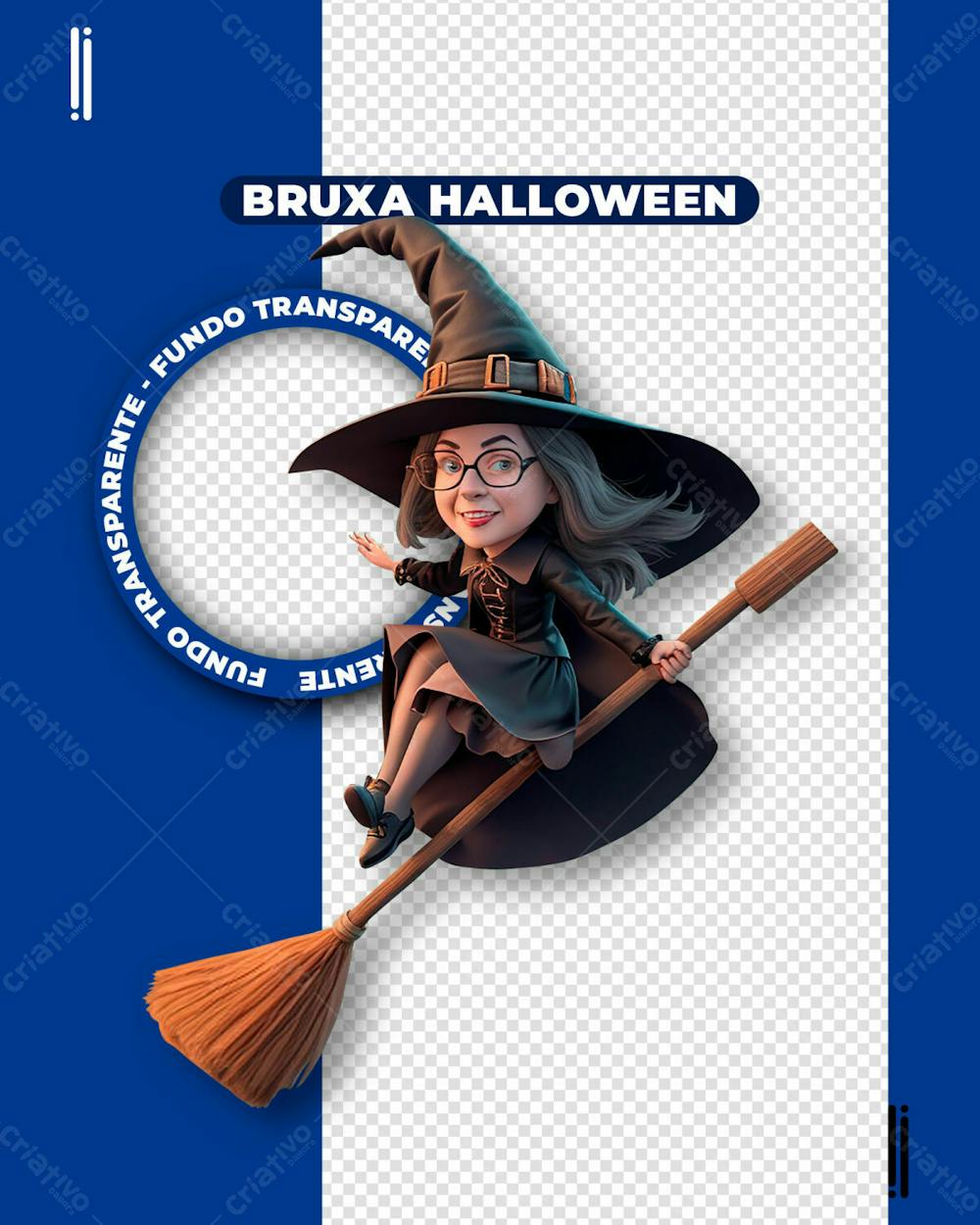 BRUXA HALLOWEEN | IMAGEM SEM FUNDO 3D