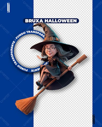 BRUXA HALLOWEEN | IMAGEM SEM FUNDO 3D