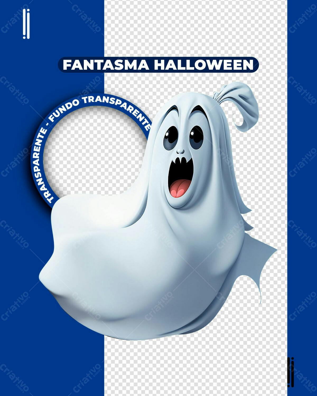 Post para Halloween com Fantasma PSD Editável