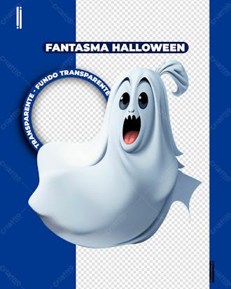 Fantasma halloween | imagem sem fundo 3d