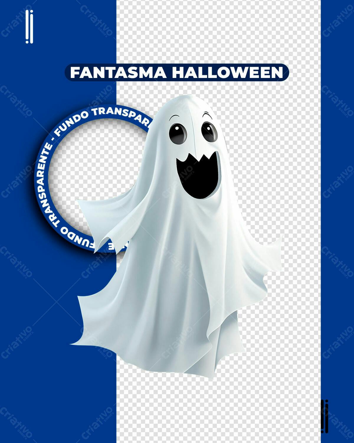 Post para Halloween com Fantasma PSD Editável