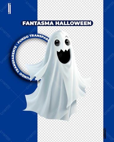 Fantasma halloween | imagem sem fundo 3d