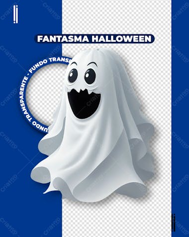 Fantasma halloween | imagem sem fundo 3d