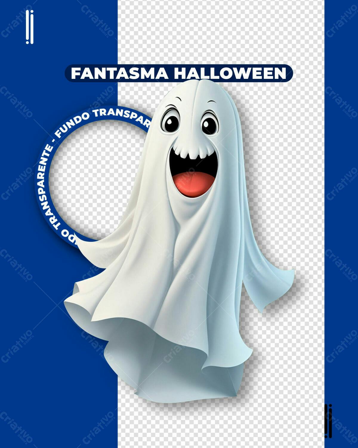 Post para Halloween com Fantasma PSD Editável