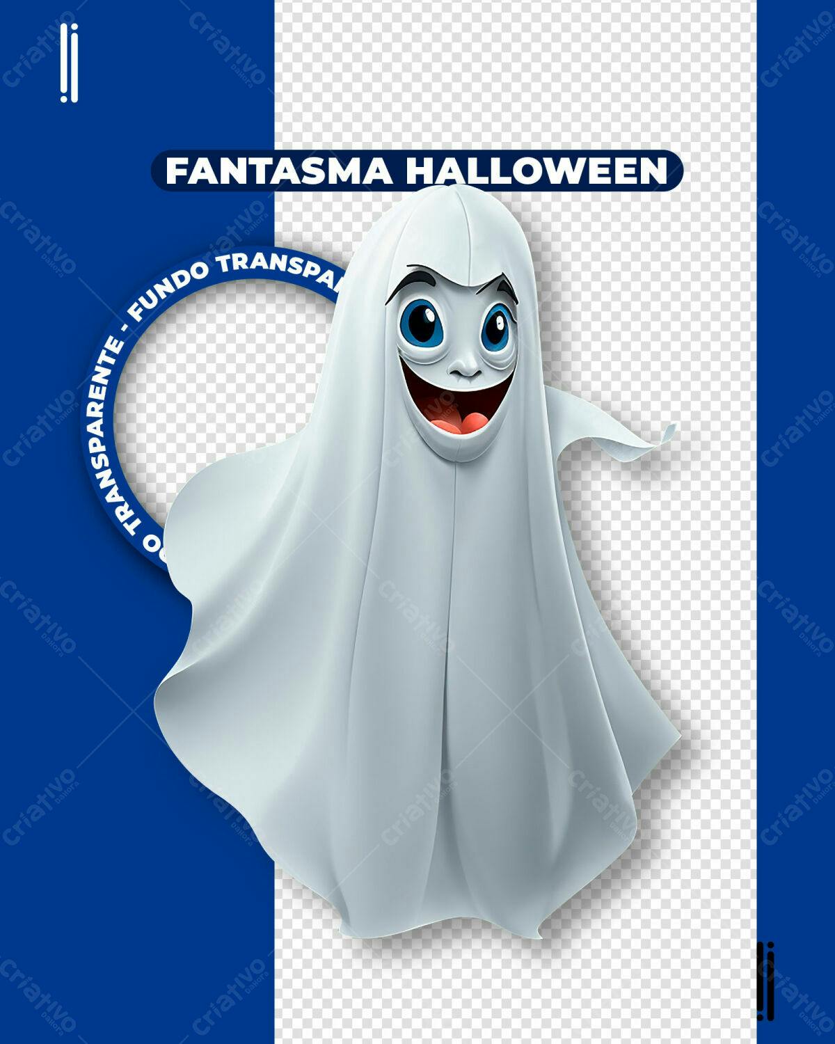 Post para Halloween com Fantasma PSD Editável