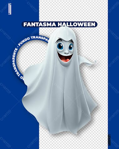 Fantasma halloween | imagem sem fundo 3d