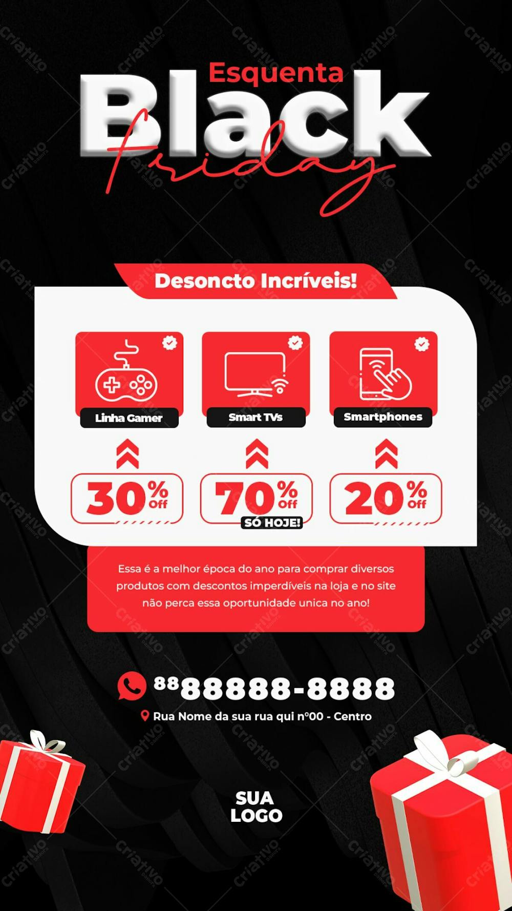 Story Novembro Black Friday Descontos Incríveis Feed Social Media