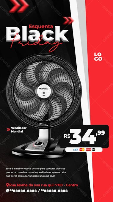 Story novembro black friday ventilador mondial feed social media