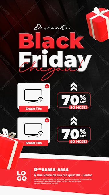 Story o novembro black friday chegou! feed social media