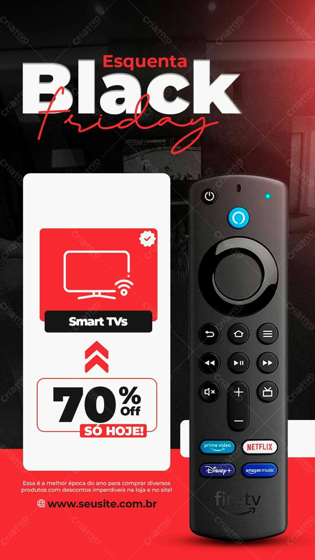 Flyer Black Friday com 70% de Desconto PSD Editável