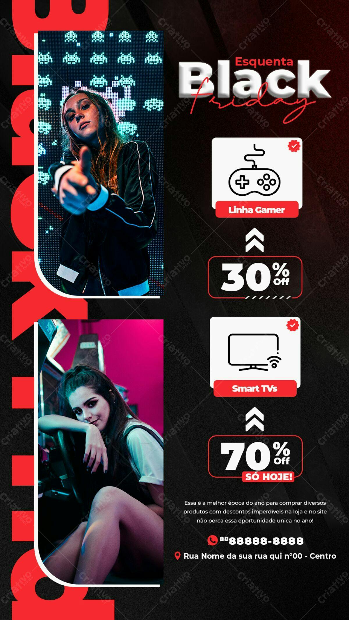 Flyer Esquenta Black Friday PSD Editável