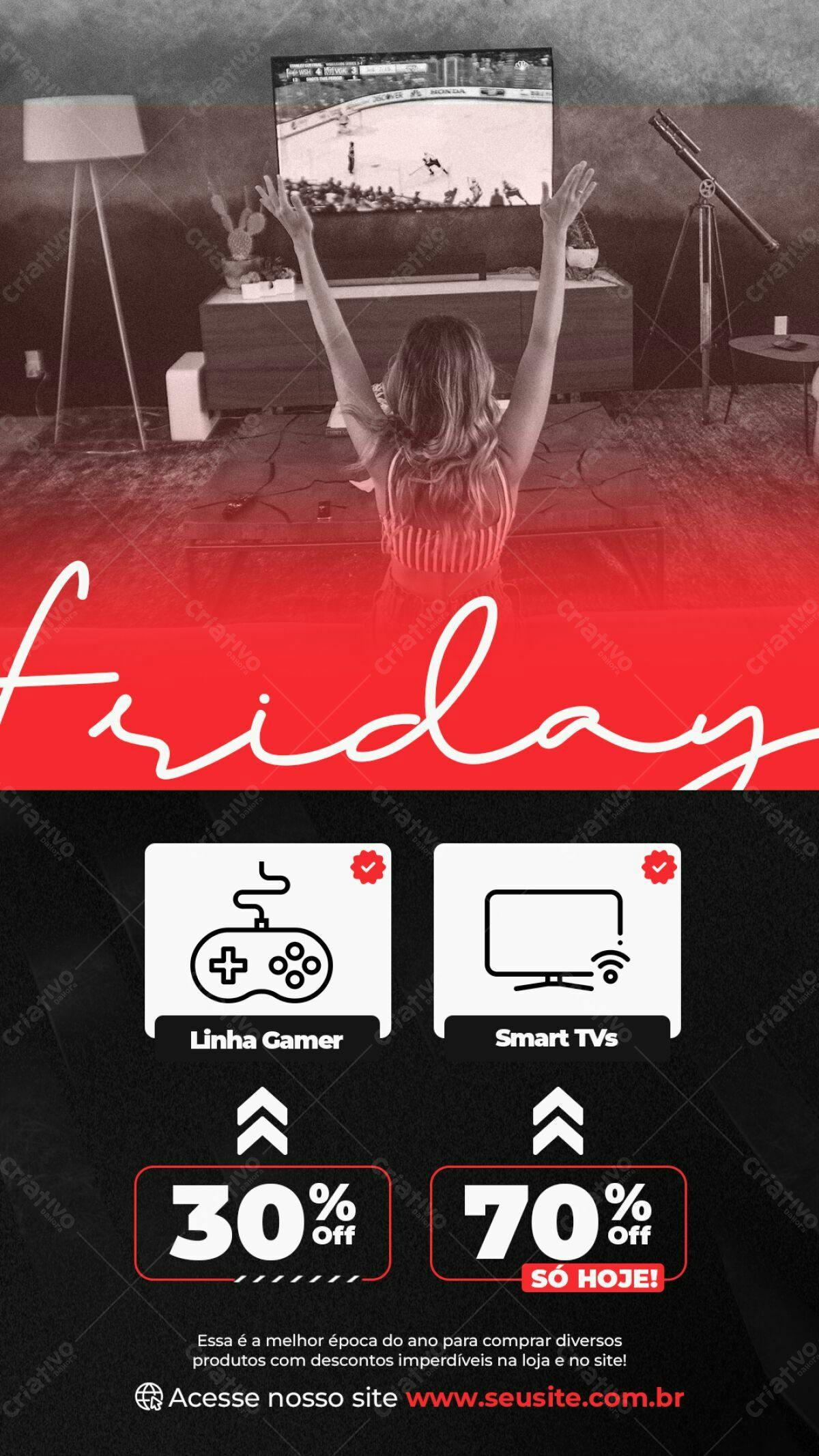 Flyer Black Friday Promoção Eletrônicos PSD Editável